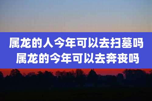 属龙的人今年可以去扫墓吗 属龙的今年可以去奔丧吗