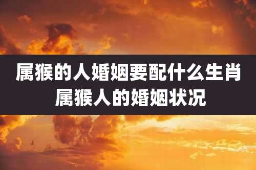 属猴的人婚姻要配什么生肖 属猴人的婚姻状况