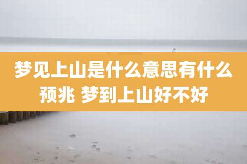 梦见上山是什么意思有什么预兆 梦到上山好不好