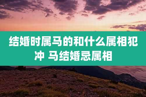 结婚时属马的和什么属相犯冲 马结婚忌属相