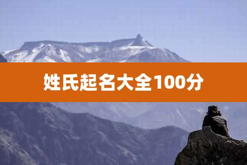 姓氏起名大全100分