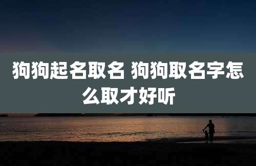 狗狗起名取名 狗狗取名字怎么取才好听