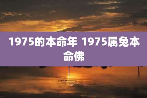 1975的本命年 1975属兔本命佛