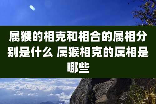 属猴的相克和相合的属相分别是什么 属猴相克的属相是哪些