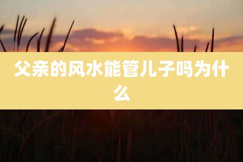 父亲的风水能管儿子吗为什么