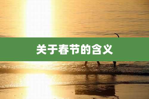 关于春节的含义