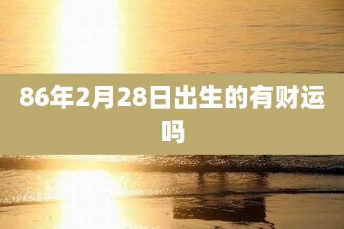 86年2月28日出生的有财运吗