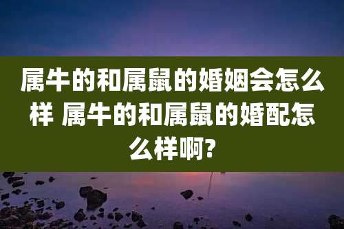属牛的和属鼠的婚姻会怎么样 属牛的和属鼠的婚配怎么样啊?