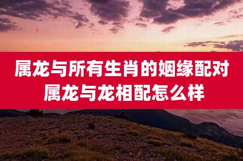 属龙与所有生肖的姻缘配对 属龙与龙相配怎么样