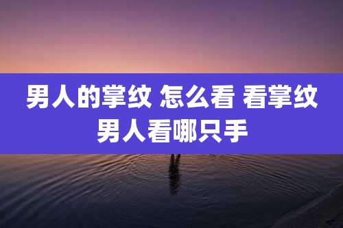 男人的掌纹 怎么看 看掌纹男人看哪只手