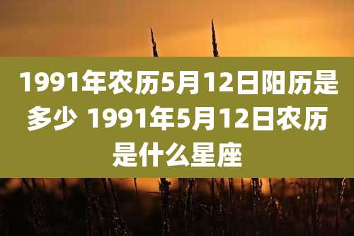 1991年农历5月12日阳历是多少 1991年5月12日农历是什么星座