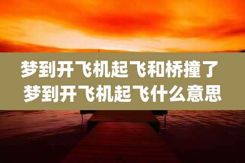 梦到开飞机起飞和桥撞了 梦到开飞机起飞什么意思