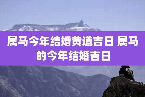 属马今年结婚黄道吉日 属马的今年结婚吉日