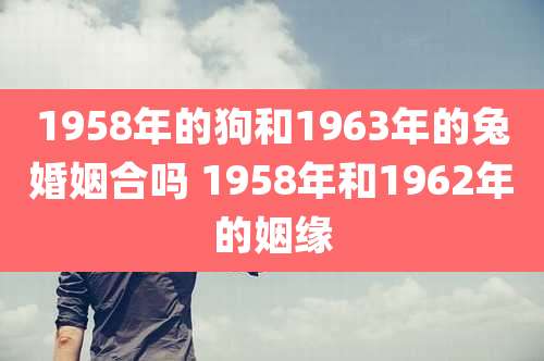 1958年的狗和1963年的兔婚姻合吗 1958年和1962年的姻缘