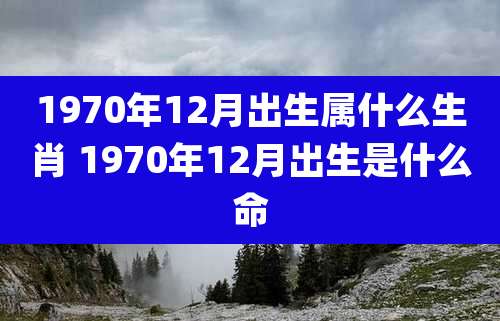 1970年12月出生属什么生肖 1970年12月出生是什么命