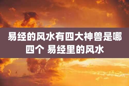 易经的风水有四大神兽是哪四个 易经里的风水