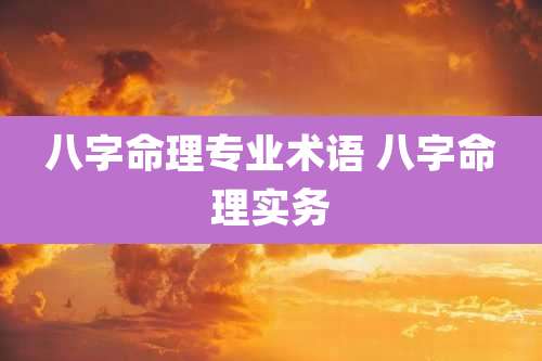 八字命理专业术语 八字命理实务