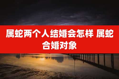 属蛇两个人结婚会怎样 属蛇合婚对象