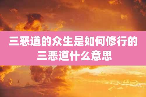 三恶道的众生是如何修行的 三恶道什么意思