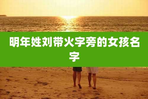 明年姓刘带火字旁的女孩名字
