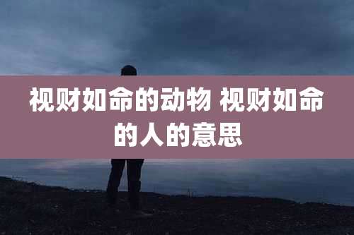 视财如命的动物 视财如命的人的意思