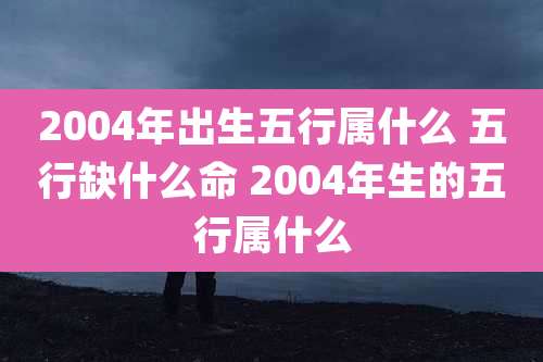 2004年出生五行属什么 五行缺什么命 2004年生的五行属什么