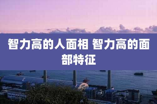 智力高的人面相 智力高的面部特征