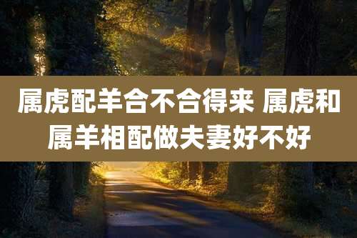 属虎配羊合不合得来 属虎和属羊相配做夫妻好不好