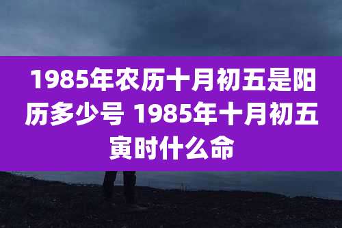 1985年农历十月初五是阳历多少号 1985年十月初五寅时什么命