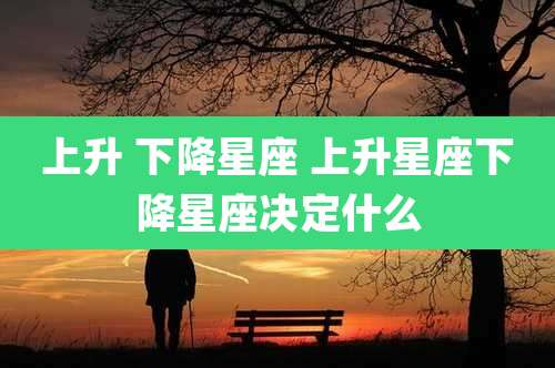上升 下降星座 上升星座下降星座决定什么