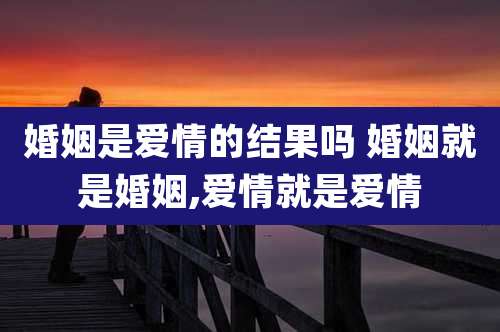 婚姻是爱情的结果吗 婚姻就是婚姻,爱情就是爱情