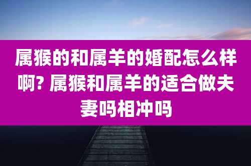 属猴的和属羊的婚配怎么样啊? 属猴和属羊的适合做夫妻吗相冲吗