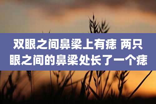 双眼之间鼻梁上有痣 两只眼之间的鼻梁处长了一个痣