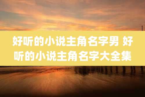 好听的小说主角名字男 好听的小说主角名字大全集