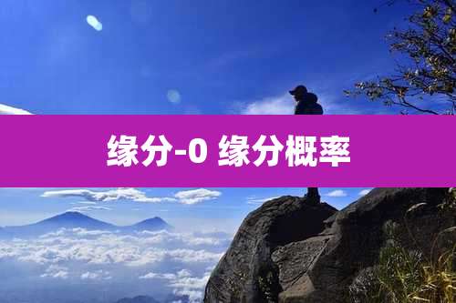 缘分-0 缘分概率