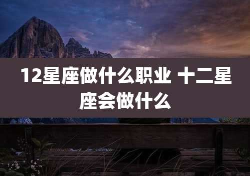12星座做什么职业 十二星座会做什么