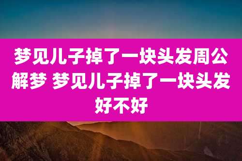 梦见儿子掉了一块头发周公解梦 梦见儿子掉了一块头发好不好
