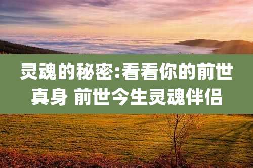 灵魂的秘密:看看你的前世真身 前世今生灵魂伴侣