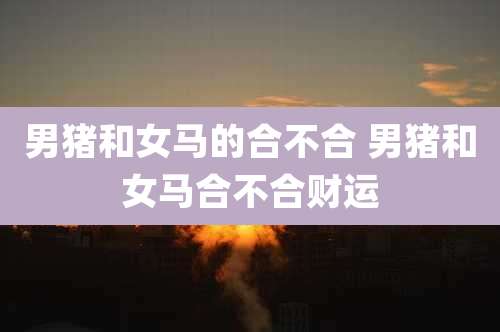 男猪和女马的合不合 男猪和女马合不合财运